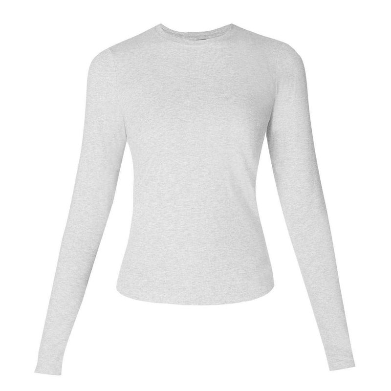Sweaty Betty Womens/Ladies Crew Neck Slim Long-Sleeved T-Shirt / Light Grey Marl